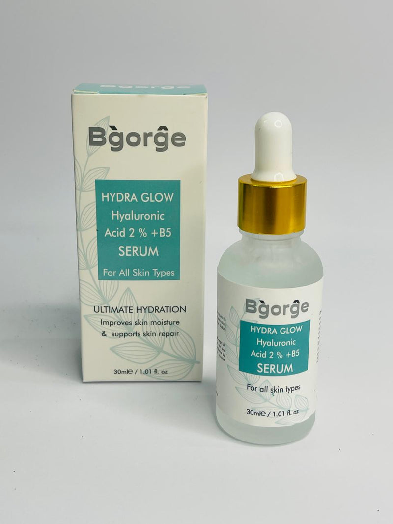 Bgorge Hyaluronic B5 Serum for intense moisture and a dewy, refreshed glow.